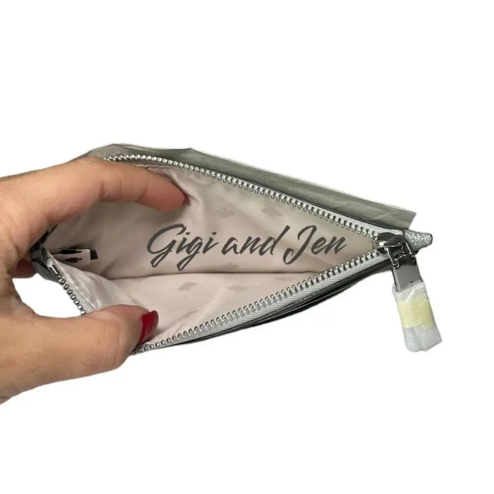 Kate Spade Shimmy Cardholder Silver Glitter New